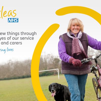 Oxleas photography featuring a lady, dog and a bicycle in the park