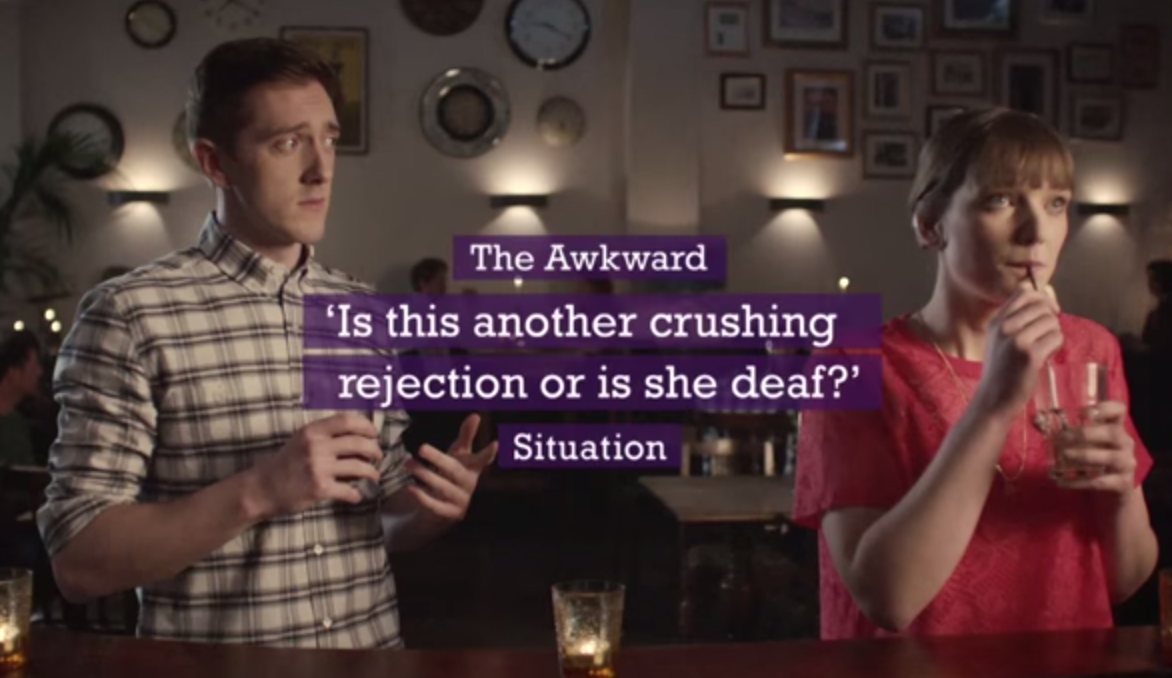 Still from Scope's End the Awkward campaign video