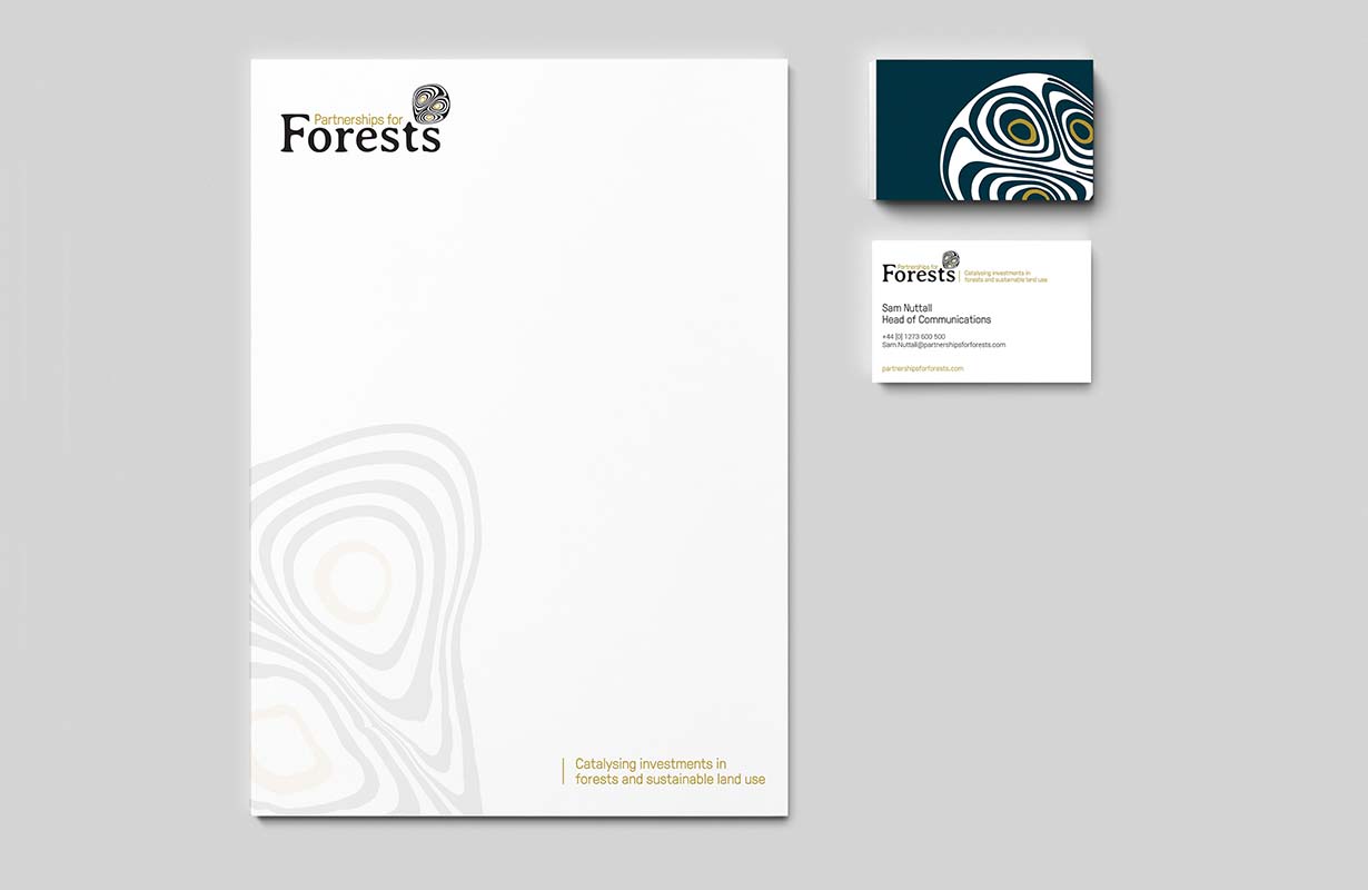 Letterhead and business card design for Partnerships for forest