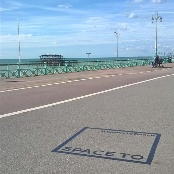 Space to... sticker on Brighton seafront